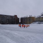 Luistelua Parkin kentällä.