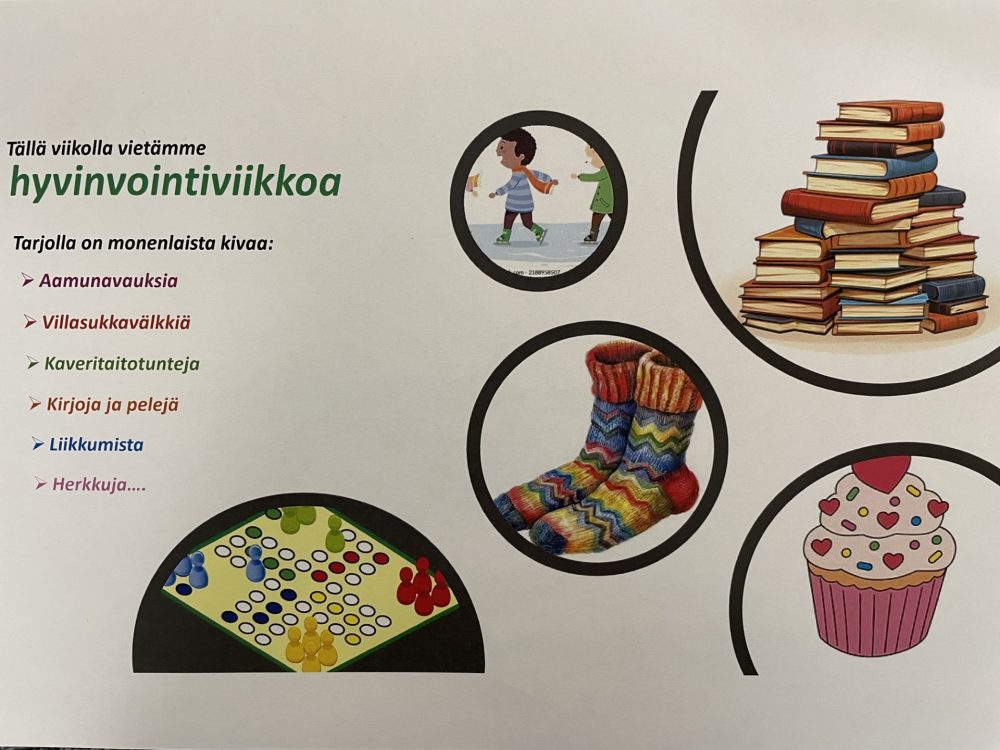 Hyvinvointiviikon ohjelmaa alakoulussa.