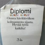 3b-luokan saama diplomi siitä, että ovat välttäneet ruokahävikkiä