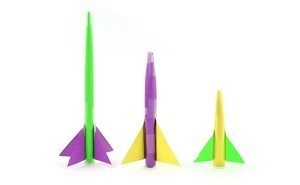 Building paper rockets.