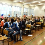 Yleisöä Turun klassillisen lukion avajaisista marraskuussa 2013