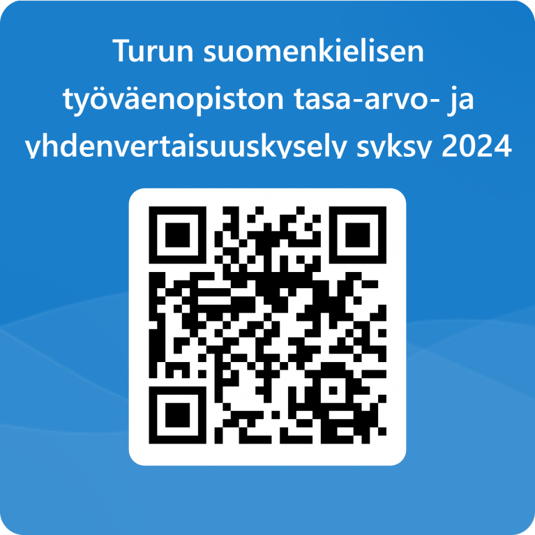 Tasa-arvo- ja yhdenvertaisuuskyselyn QR-koodi