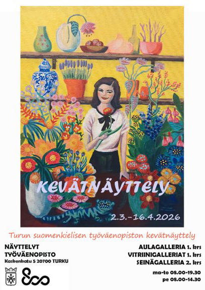 Kevätnäyttely opistotalon ala-aulassa 2.3.–16.4.2026